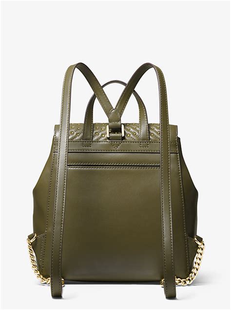 michaelkors medium whitney green studded backpack|Michael Kors Whitney Medium Studded Backpack Olive Green.